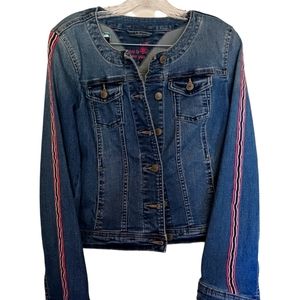 Street One Denim Jacket with Racing Stripe.  Sz M